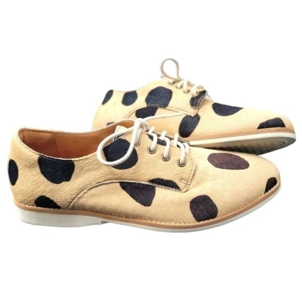 Rollie Nation Rollie Derby Pony Hair Leather Polka Dot Loafer Lace Shoe SZ 38